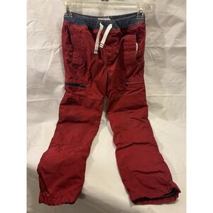 Mini Boden Red Kids Pants Size 9Y Boy Pull On Style Pocket Joggers Stretch Waist